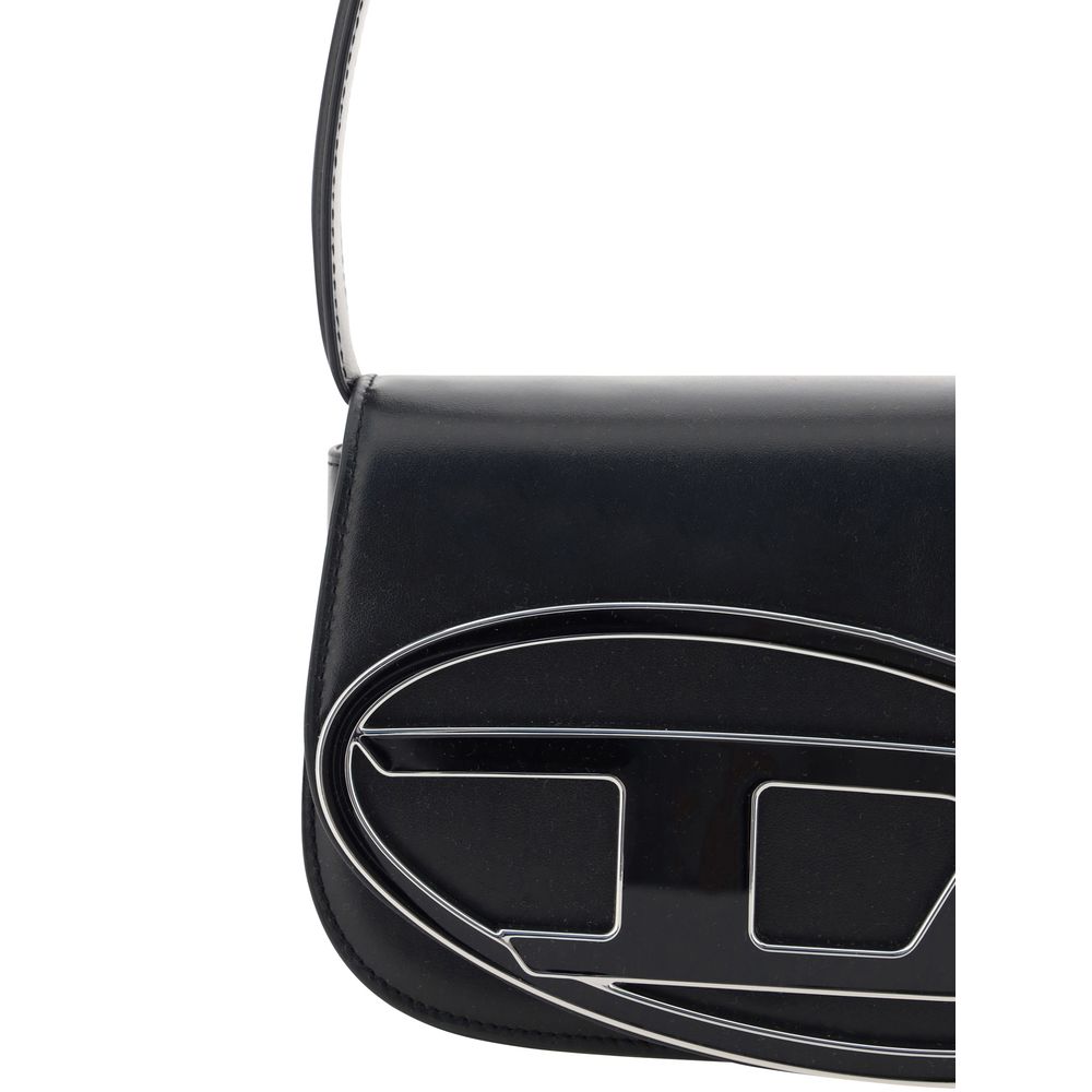 Diesel Black Calf Leather Bos Taurus Shoulder Bag