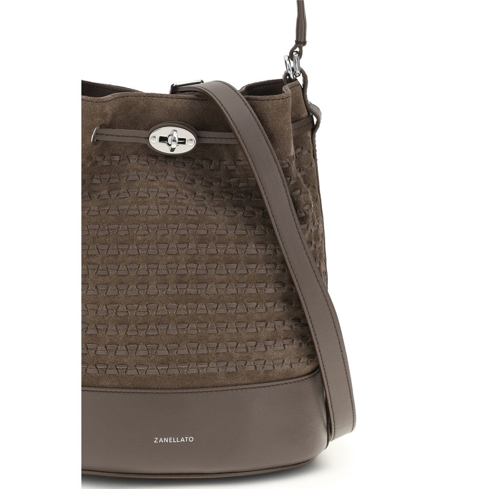 Zanellato Brown Calf Leather Bos Taurus Handbag