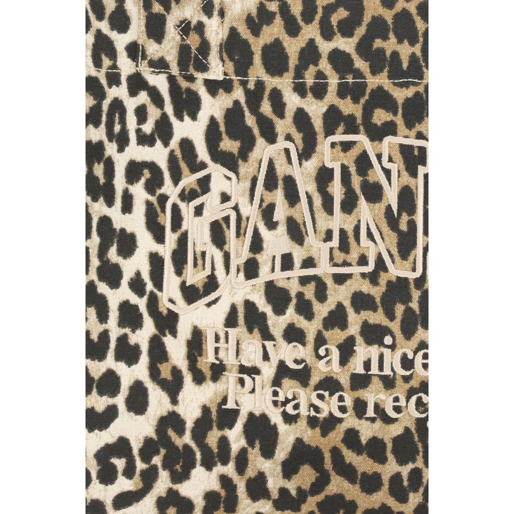 Ganni Leopard Print Tote Bag