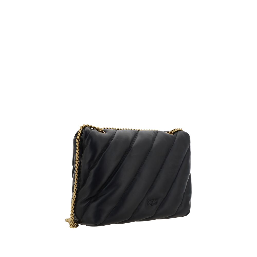 PINKO Black Leather Shoulder Bag