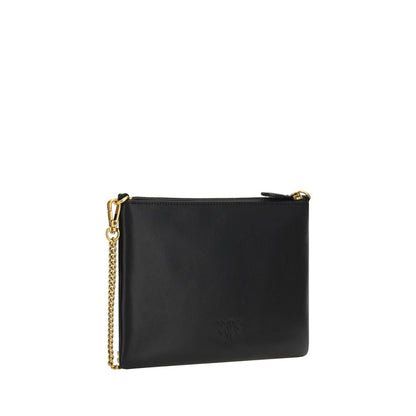 PINKO Black Leather Shoulder Bag