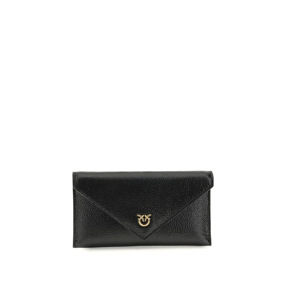 PINKO Black Calf Leather Bos Taurus Shoulder Bag