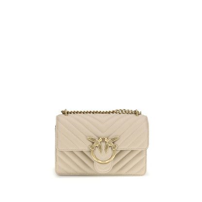 PINKO Beige Calf Leather Bos Taurus Shoulder Bag