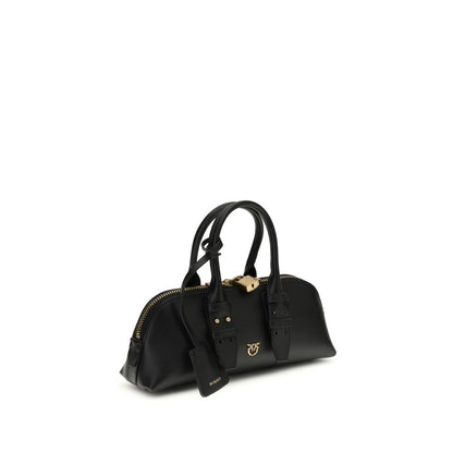 PINKO Black Calf Leather Bos Taurus Shoulder Bag