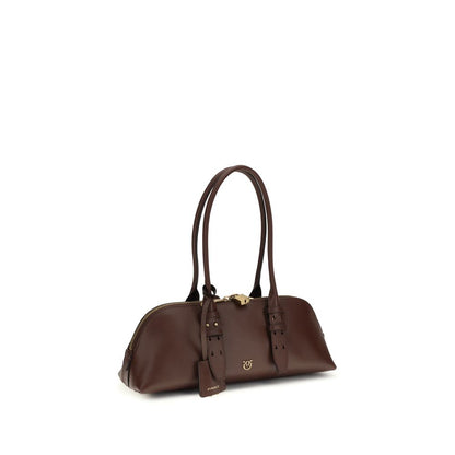 PINKO Brown Calf Leather Bos Taurus Shoulder Bag