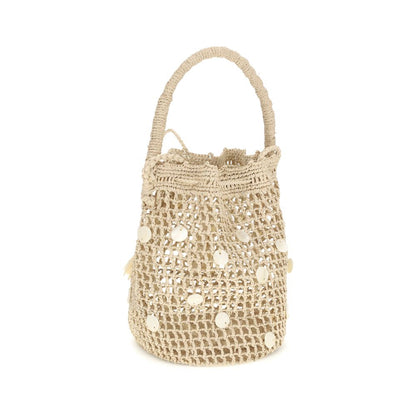 Alanui Beige Raffia Shoulder Bag