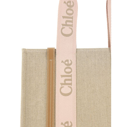 Chloé Brown Linen Shoulder Bag