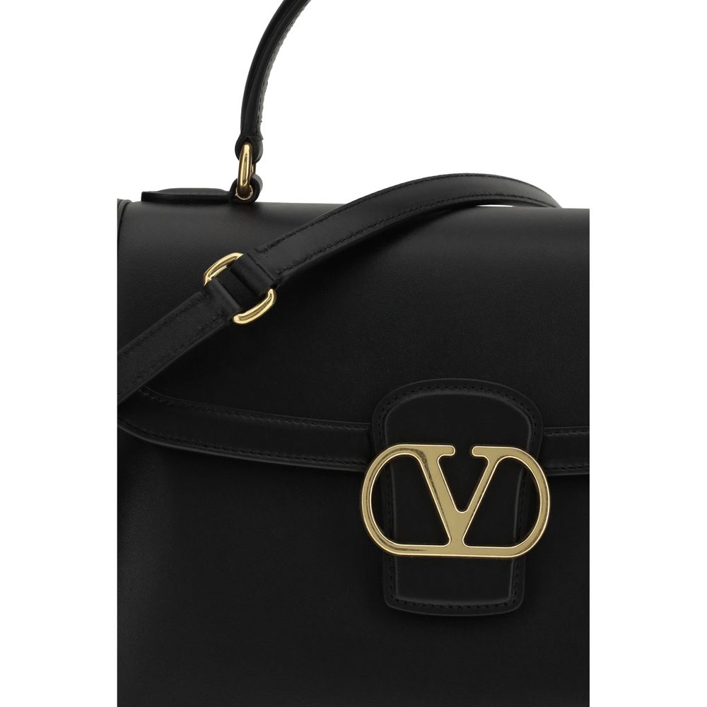 Valentino Garavani Black Calf Leather Bos Taurus Shoulder Bag