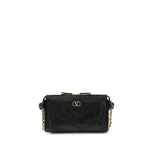 Valentino Garavani Black Calf Leather Bos Taurus Shoulder Bag
