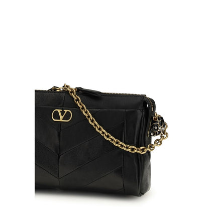 Valentino Garavani Black Calf Leather Bos Taurus Shoulder Bag