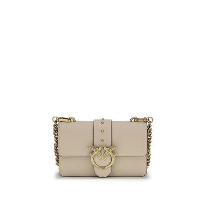 PINKO Beige Calf Leather Bos Taurus Shoulder Bag