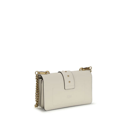 PINKO Beige Calf Leather Bos Taurus Shoulder Bag
