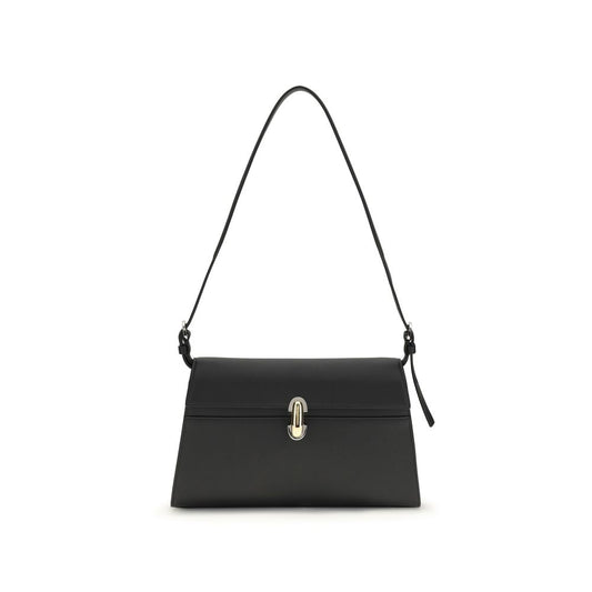 Savette Black Calf Leather Bos Taurus Shoulder Bag