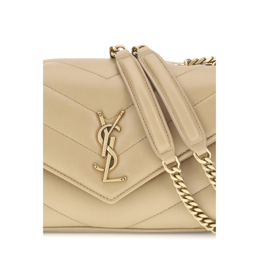 Saint Laurent Beige Lamb Ovis Aries Aries Shoulder Bag