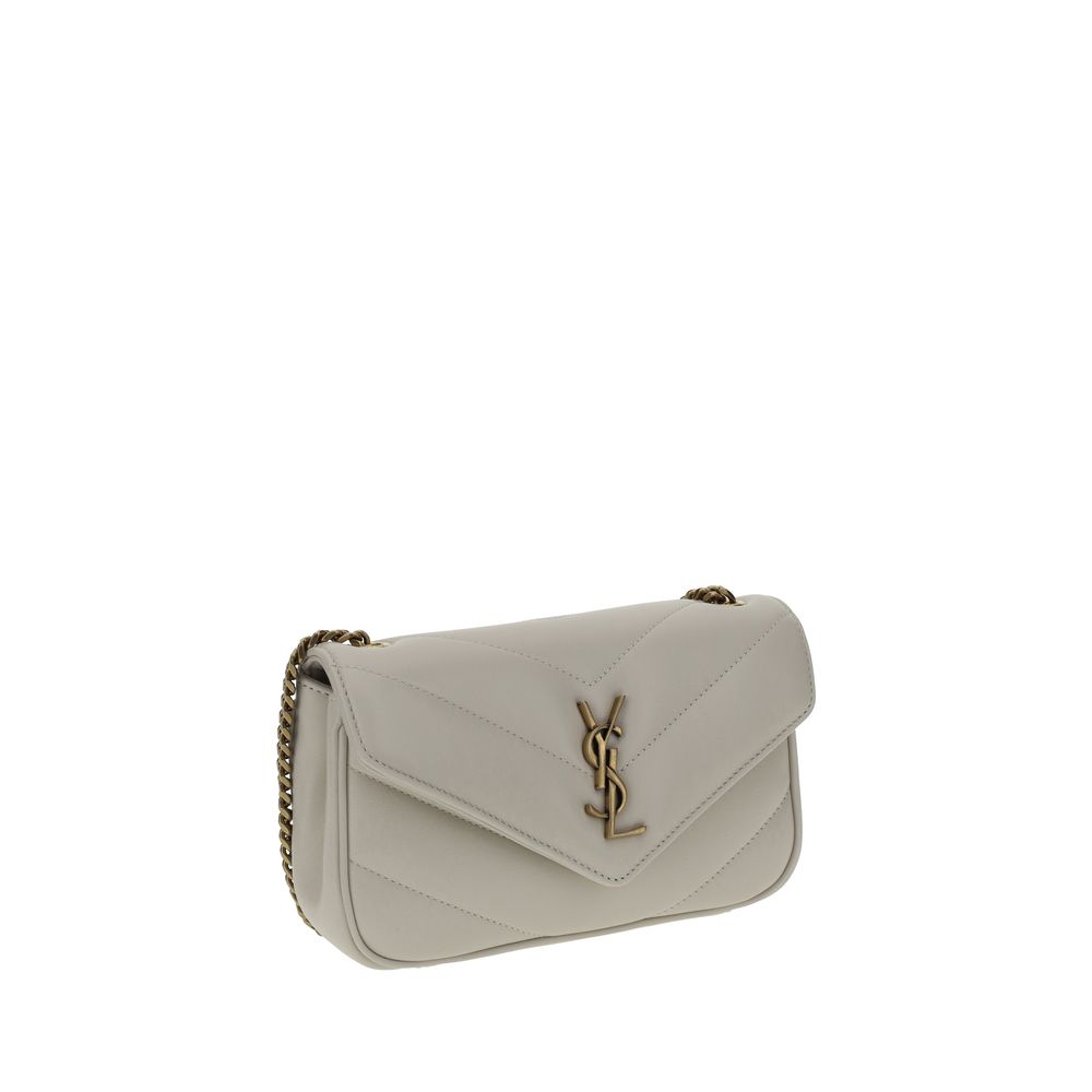 Saint Laurent White Lamb Ovis Aries Aries Shoulder Bag