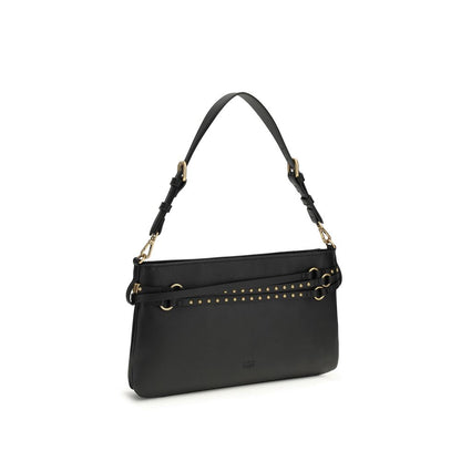PINKO Black Calf Leather Bos Taurus Shoulder Bag