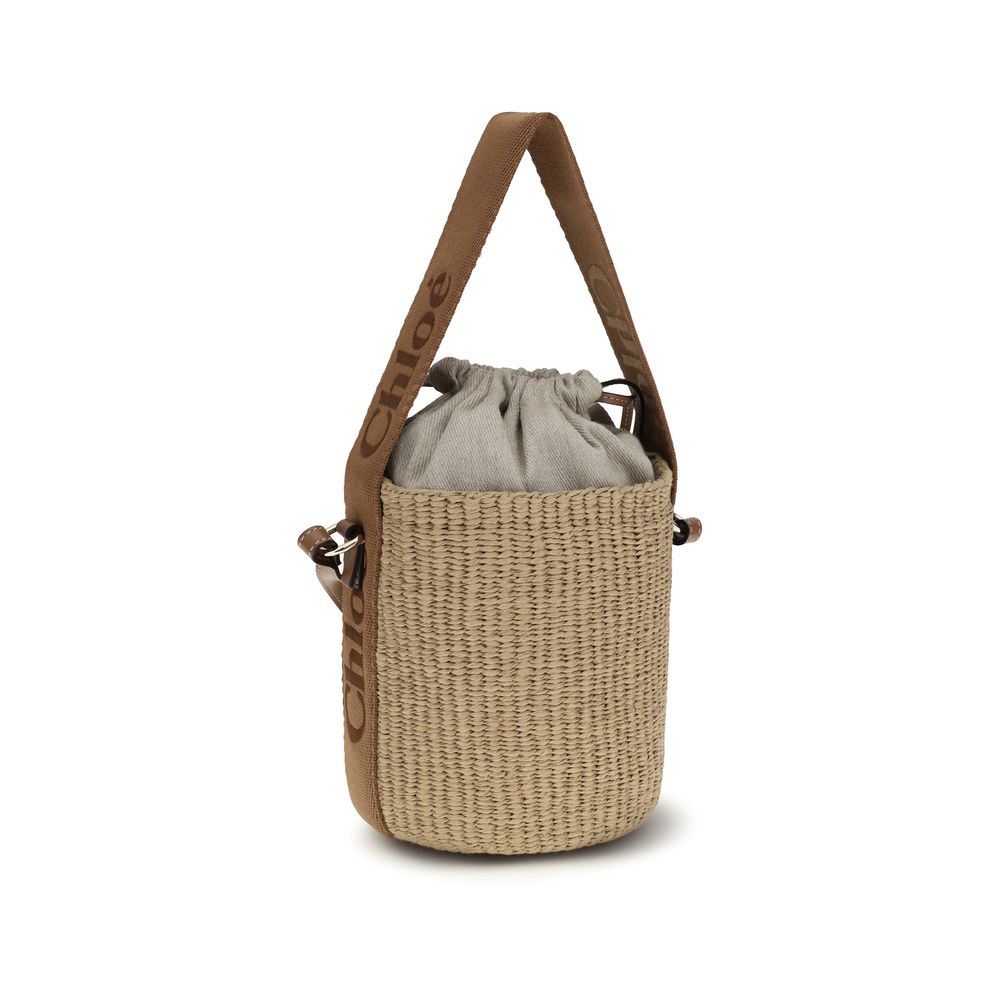 Chloé Beige Raffia Backet Bag