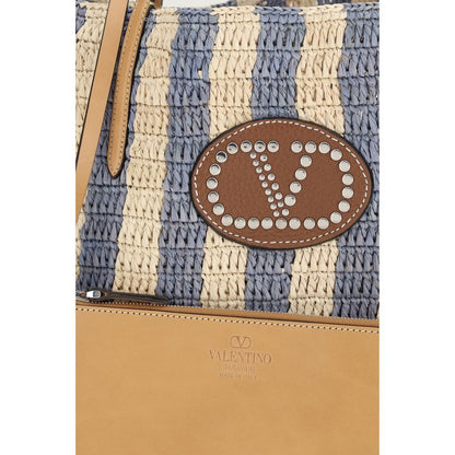 Valentino Garavani Multicolor Raffia Backet Bag