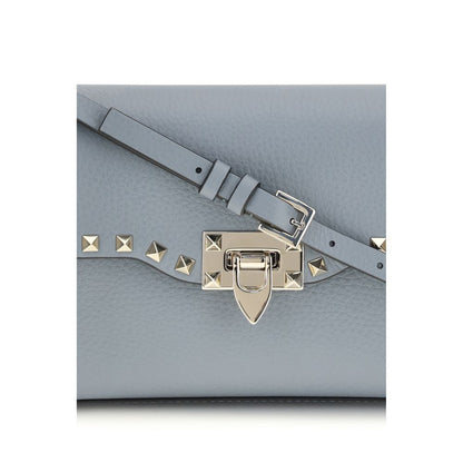 Valentino Garavani Blue Calf Leather Bos Taurus Shoulder Bag