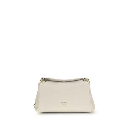 Prada White Calf Leather Bos Taurus Shoulder Bag