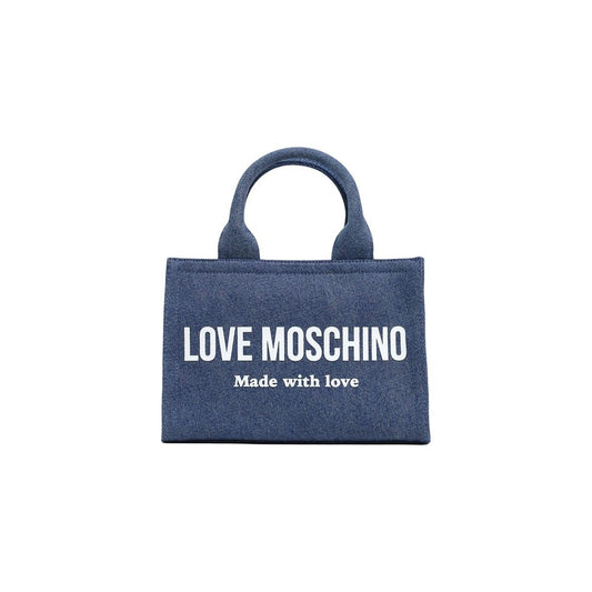 Love Moschino Blue Cotton Handbag