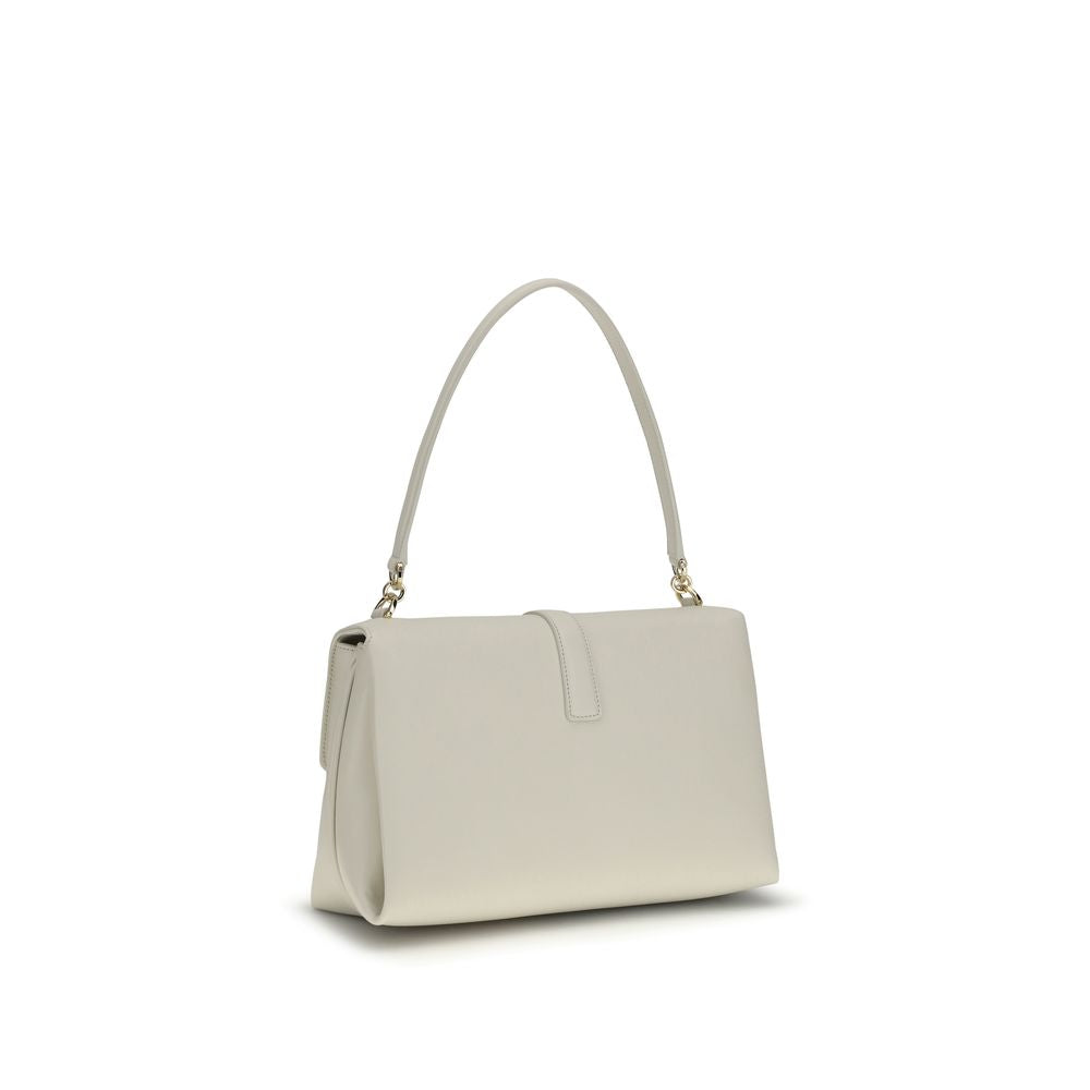 Ferragamo White Calf Leather Bos Taurus Shoulder Bag