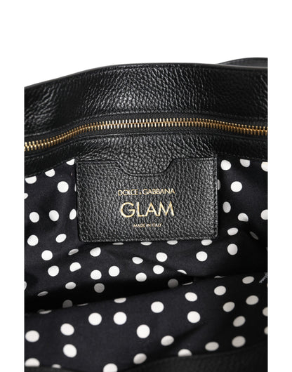 Dolce & Gabbana Brown Leopard GLAM Leather Logo Plaque Tote Bag